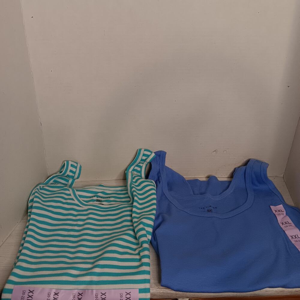 The Limited Women's Tank Tops Lot Of 2 Purple & Teal/White Stripped Size XXL